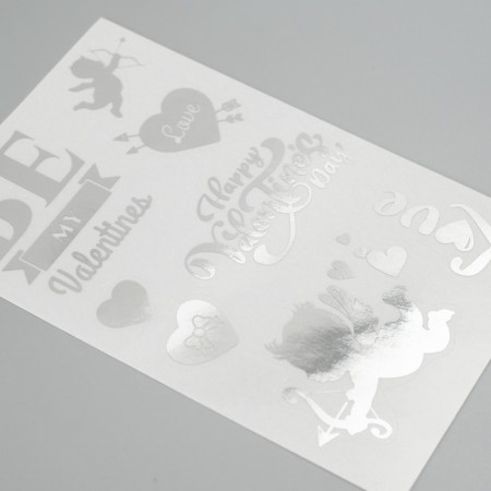 Stickers (stickers) "Valentine" 10x15 cm, color silver, 5-320-1