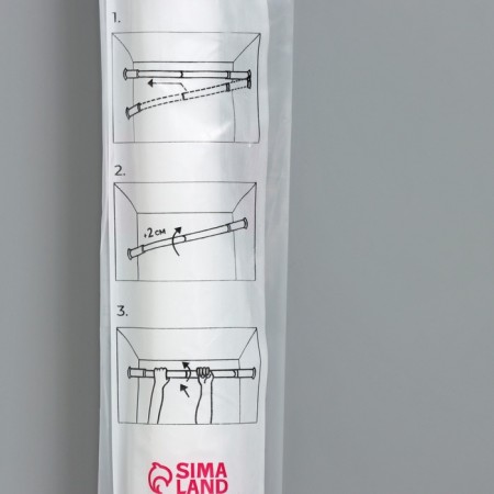 Bathroom cornice, telescopic, 70-120 cm, white color-10