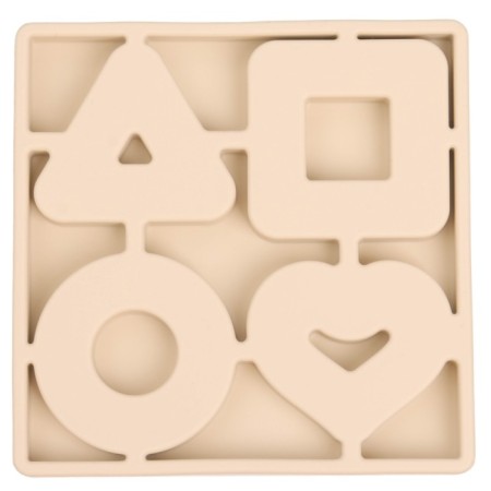 Developing toy - sorter “Study figures”, food silicone, beige color, Mum & Baby-10