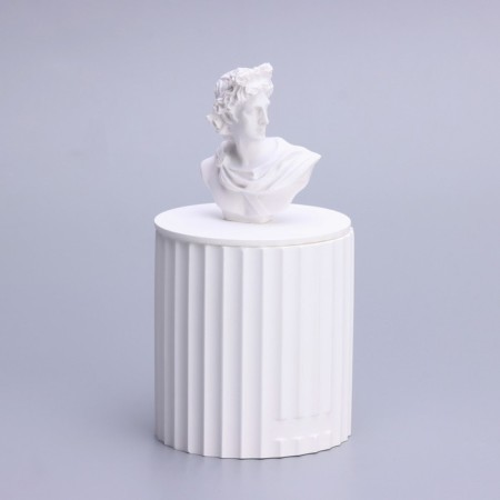 Candle in concrete Aromatic "Apollo", 13x7 cm, green bamboo, soy wax, 160 g-2