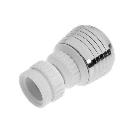 Zein aerator, with stream adjustment, rotary, 2 modes, plastic, white/chrome-1