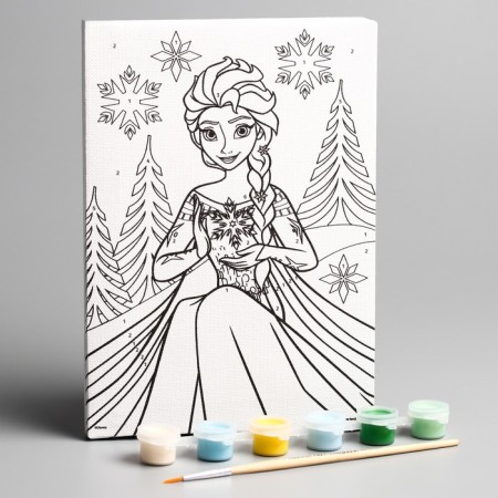 Picture on numbers for children "Elsa" 21x15 cm, cold heart-1