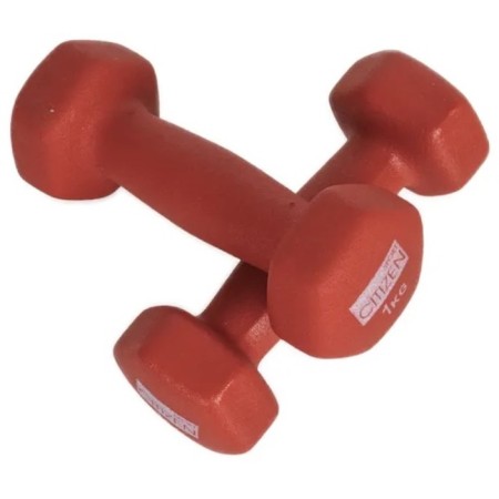 Neoprene dumbbells Citizen CDB 0010, 2 pcs 1 kg, red color-1
