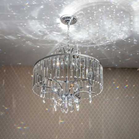 Suspended chandelier Citilux "Inga" CL335181, 59x58x120 cm, 8x60W, e14, gray color-14