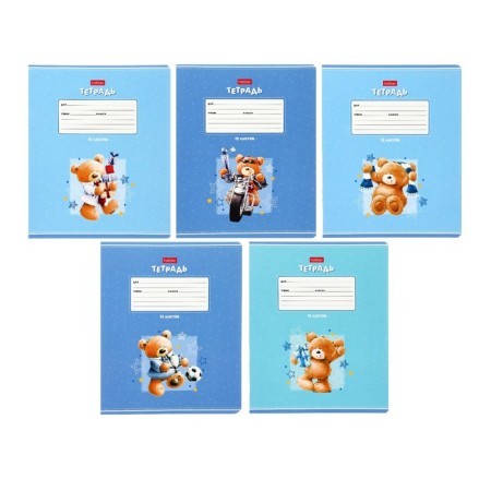 Notebook 12 sheets in a cage on a clip "Funny Bear", mix