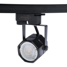 Luazon Lighting track lamp for the GU10 lamp, eight faces, black body