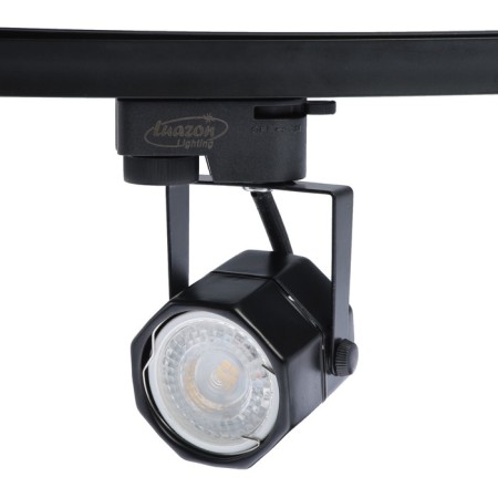 Luazon Lighting track lamp for the GU10 lamp, eight faces, black body