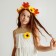 Carnival set "Autumn flowers": a wreath with sunflowers and a brooch