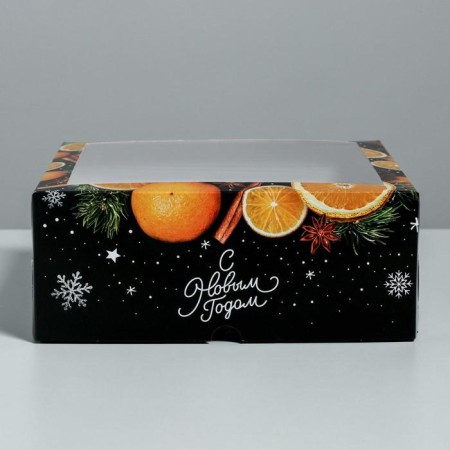 Box for Capcakes "New Year" 25 x 25 x 10 cm, New Year-3