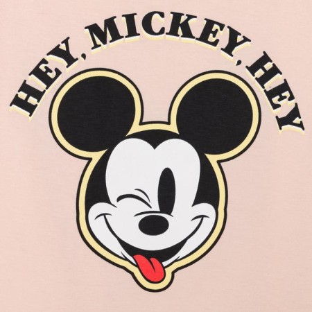 Shorted T -shirt "Hey Mickey" Mickey Mouse, pink color-1