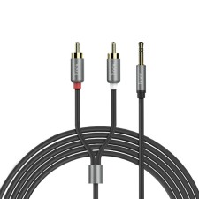 Audio cable Hoco UPA10, 2XRCA - Jack 3.5mm, 1.5 m, gray