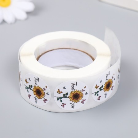 Stick Paper "Sunflower. Gratitude" d = 2.5 cm 500 pcs in a roll 3x6.5x6.5 cm-2