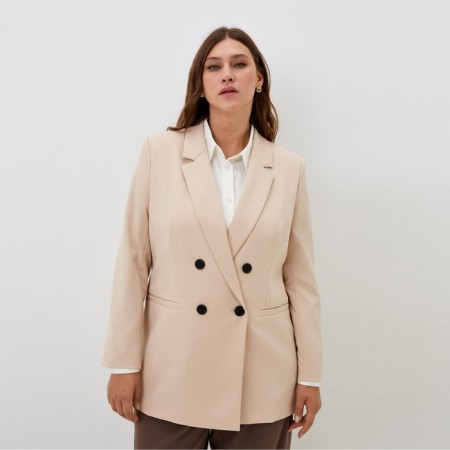 Jacket women's double-breasted Mist Plus-Size, r.60, beige
