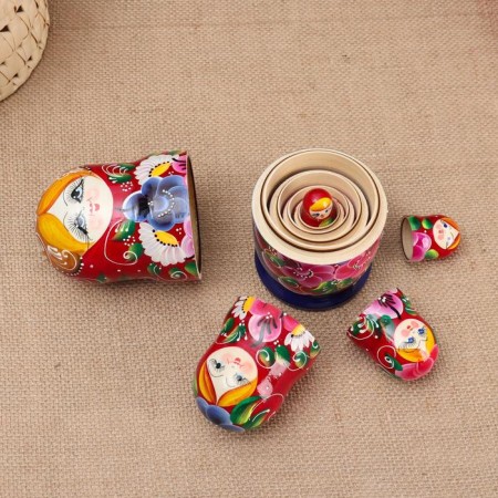 Matryoshka 5 puppet "Nastya" chamomile, 17-18cm, manual painting.-2