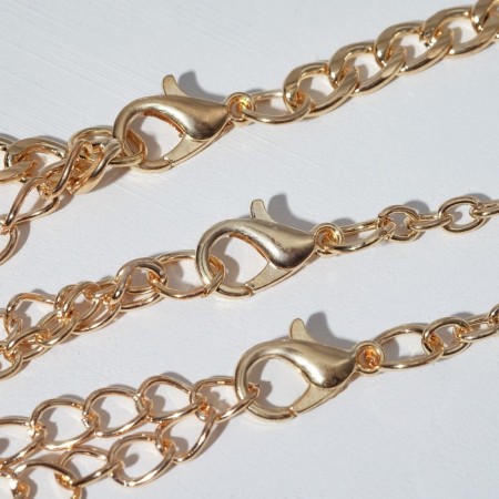 Neck set 3 pcs. "Trend" Pin and stars, color gold, 47 cm-1