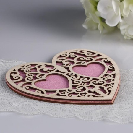 Standing for the Ring "Heart", Pink, 16.5x16.5 cm-1