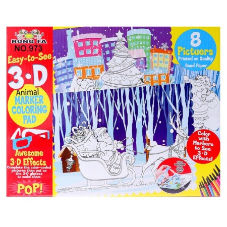 Collecting book New Year's "New Year" Flomasters 12 centers, 3D glasses, water bottle-1