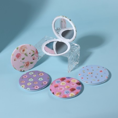 Folding mirror "flowers", D 7.5 cm, with an increase, MIX drawing-1