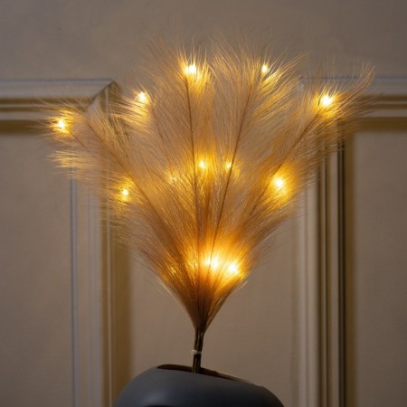 LED beige branch, 56 cm, 15 LED, AAX2 batteries (not in the kit), warm white glow-1