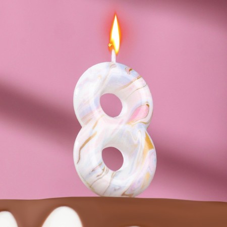 Candle in the “White Marble” cake, number “8”, 5.5 cm