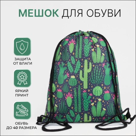 Bag for shoes on the lace, green color