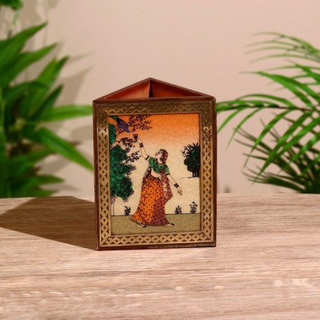 Standing for pencils "India" wood shisham 9x9x11.5cm mix-1