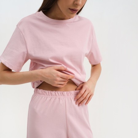 Female pajamas (T-shirt and trousers) KAFTAN "BASIC" size 40-42, pink color-3