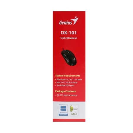 Genius DX-101 mouse, wired, optical, 1200 dpi, USB, black-6