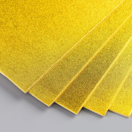 Foamiran metallized "gold" 2 mm format A4 set of 5 sheets-3