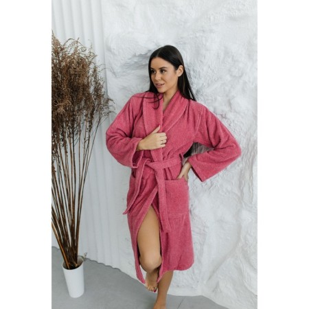 Frequency bathrobe, size 48, raspberry color-1