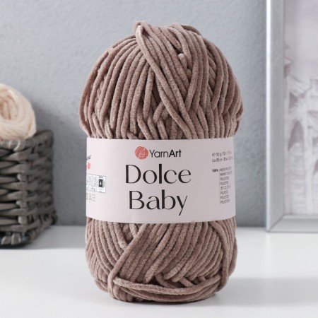 Yarn "Dolce Baby" 100% micropoliester 85m/50 g (754 gray-beige)
