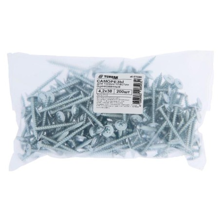 Self -tapping screws "Tundra Krep", with a spokeshade, pointed, 4.2x38 mm, galvanized, 200 pcs-1