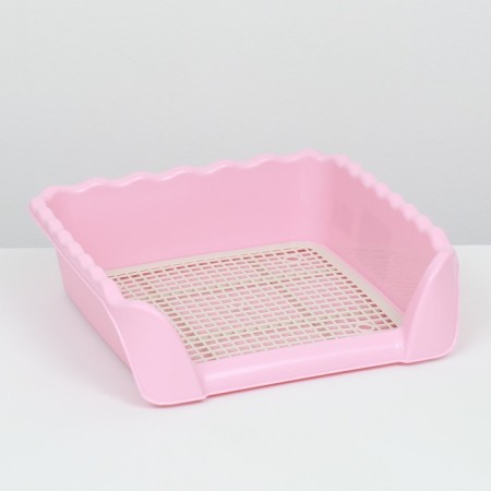 Tuel for dogs with high sides and a removable mesh 38x36x12 cm, pink-2