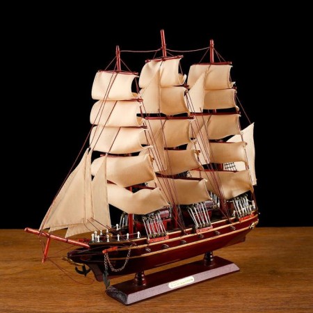 Souvenir medium -sized "three -year -old" ship, beige sails, 49 x 42 x 8 cm-2