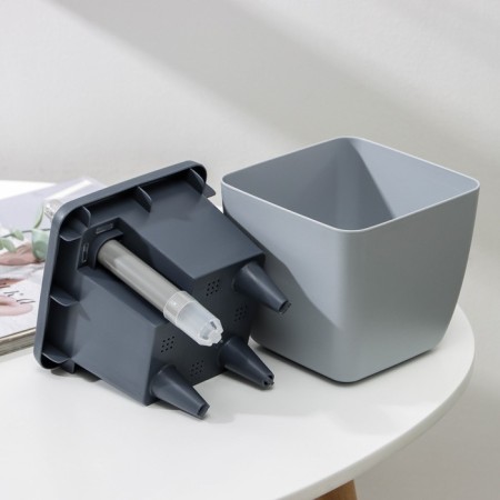 Kashpo with auto -watering munchen, 1.5 l (850 ml), 13 × 13cm, h = 16.8 cm, color gray color-3