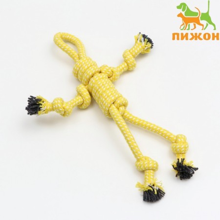 Cable toy "man", up to 30 cm, 65 g, yellow/white