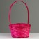 Wicker basket, d21 x 10/34 cm, pink, bamboo