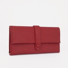 Women's wallet on the button, red color