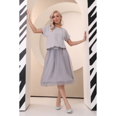 Female skirt, size 46, gray color-1