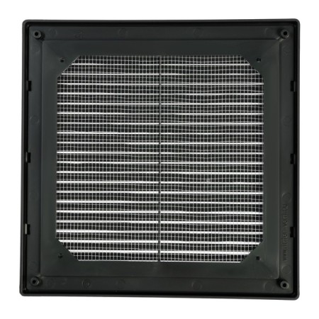 Ventilation grate "Vento" 2525VR, 250x250 mm, with a grid, detachable, graphite-2