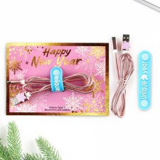 Set of wire holder+Type-C “Happy New Year”, 1a, 1m cable