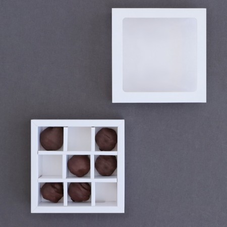 Packaging for sweets 9 pcs, 13.5 x 13.5 x 4 cm, white-2
