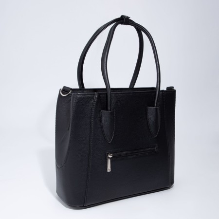 Women's bag El Masta with a zipper, external pocket, black color-1