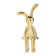 Toy on the car panel, bunnies, gold, plastic, set 2 pcs