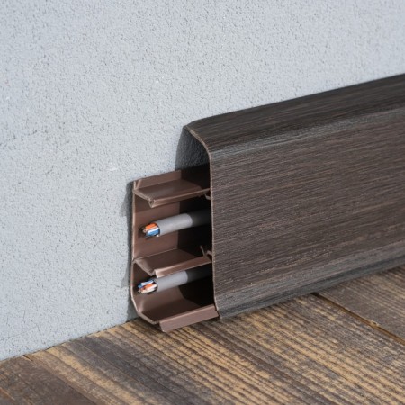 Floor skirting board 55mm "decoration", 303 wenge dark 2.2m-1