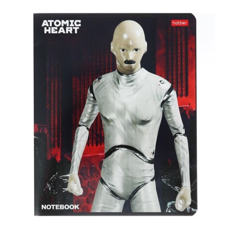 Notebook of 48 sheets in the "Atomic Heart" cage, cover coated cardboard, rounded angles, block 65 g/m2, 5v mix-2