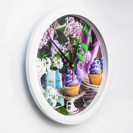 Wall watches, D-28 cm, kitchen, "lilac mood", silent-1