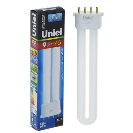 Energy -saving lamp Uniel, 2G7, 9 W, 4000 K, cold white
