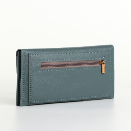 Women's wallet on the button, blue color-1