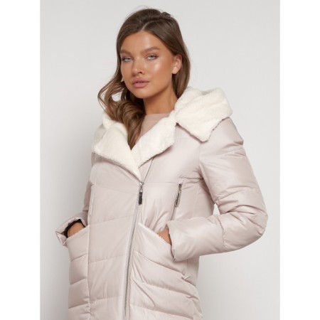 Coat insulated winter female, size 54, beige color-15